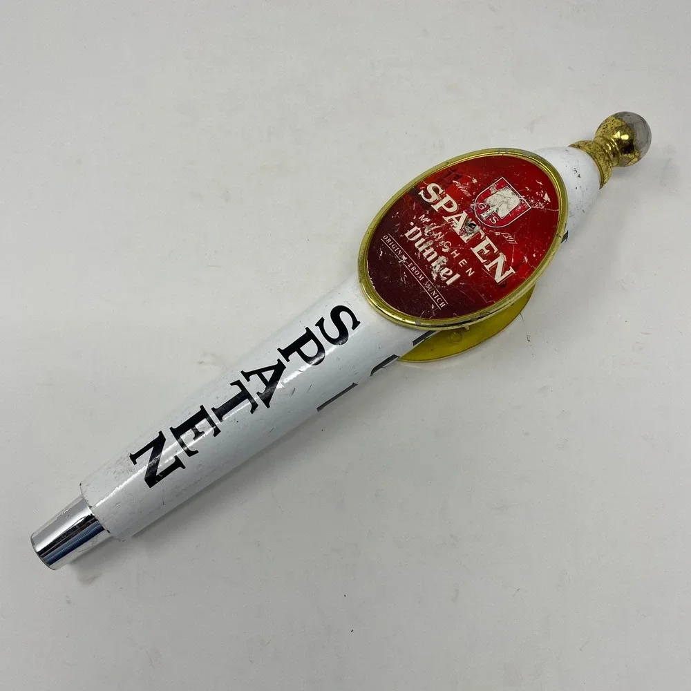 Spaten Munchen Dunkel Beer Tap Handle White Red Vintage German Breweriana Bar